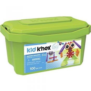 K'nex - Kid K'nex Budding Builders, Baul 100 piezas de construcción, 50 ideas, +3 años