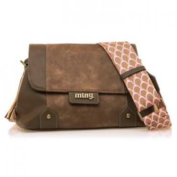 Bandolera de mujer MTNG SAC2 marrón con cierre de cremallera, estilo boho, casual y sintético