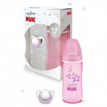 Nuk Pack My First Nuk Biberón + Chupete 0-6 Meses Azul