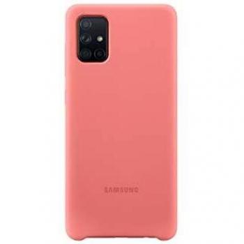 Samsung A71 - Carcasa de silicona, color Rosa