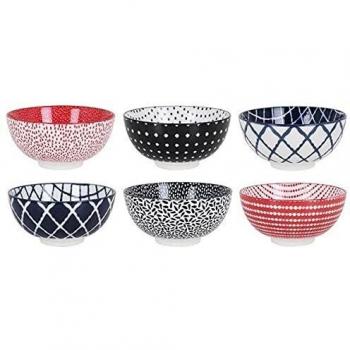 La Mediterranea - Set de 6 boles de aperitivo japo Hana 15,5 x 7,7 cm