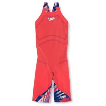 Bañador de competición Speedo Fastskin LZR Ignite rojo azul infantil 7-8 años Kneeskin