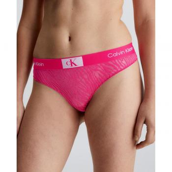 Calvin Klein - Tanga de encaje con diseño elegante, tejido de encaje suave, cintura elástica con logo, ajuste cómodo y estilo moderno