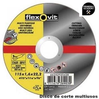 Flexovit 66252920429 Discos de Corte Multiusos, C 46 R-BF41, 125 mm D x 1.6 mm E x 22.23 mm, Set de 25
