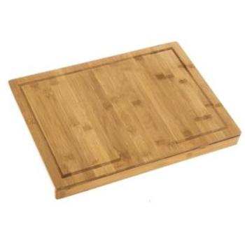 Tabla Cortar Corte Cocina con Soporte Madera Bambú 45x34x3,5 cm