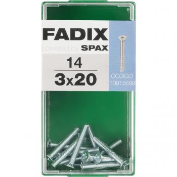 Tornillo Métrica Cabeza Plana M3 x 20 mm - Caja 14 Uds