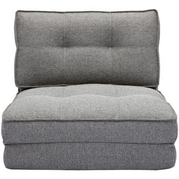 Sillón cama de 1 plaza de tela gris jaspeado SALLY