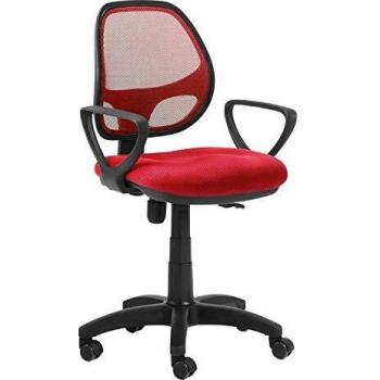 duehome Silla Juvenil, Silla de Escritorio, Silla de Estudio, Modelo Bari, Color Rojo, Medidas: 58 cm