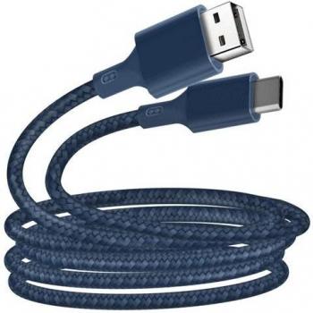 Cable Eco USB a USB-C 3A de 2m Reciclable Azul Just Green