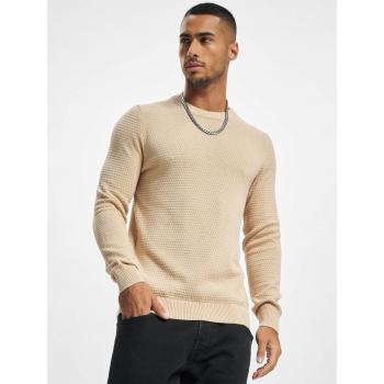 Suéter Jack & Jones Atlas Beige para Hombre - Manga Larga, Tejido de Punto Texturizado, Cuello Redondo y Extremos Acanalados