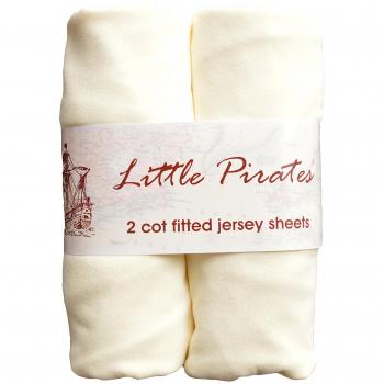 2 x Baby Cot Fitted sheet 60x120 100% Jersey Cotton - Cream
