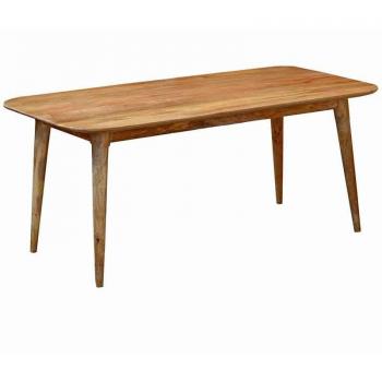 Mesa comedor rectangular estilo nórdico 180 cm, color marrón, dimensiones 90x180x77 cm, diseño moderno y funcional