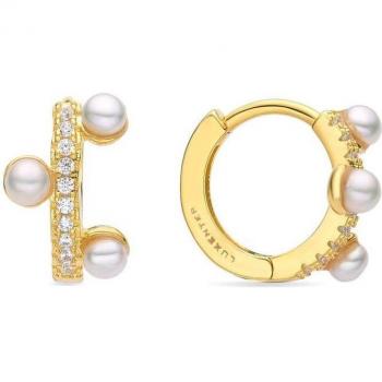 Pendientes Luxenter Africa Basic de metal bañado en oro