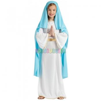 Disfraz de Virgen María con Velo para niña