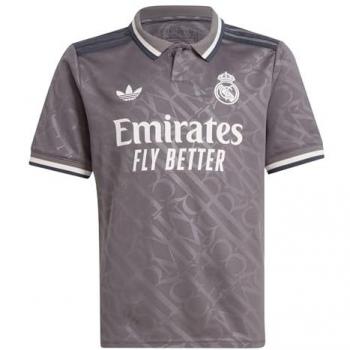 Real Madrid adidas Third Shirt 2024-25 - Kids (Grey, Unisex, Size 9-10 Years)
