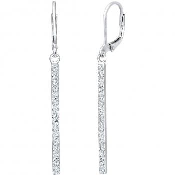 Pendientes Geo de Plata Esterlina 925 con Cristales para Dama