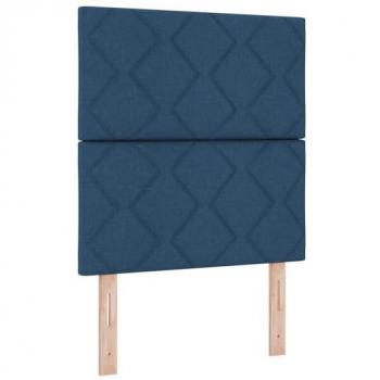 Cabecero Azul con Luces LED Ajustables 80 cm Tela