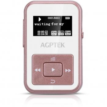AGPTEK A12- Clip Bluetooth Reproductor de Mp3 8 GB con FM Radio y Grabadora de Voz