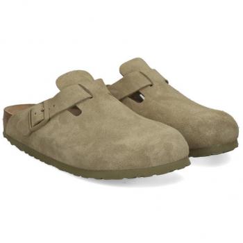 Zueco Hombre Birkenstock Boston Vegano Narrow Khaki