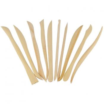 Jazzka Madera Herramienta de Modelado 10 piezas de Escultura de Arcilla de polímero Cerámica Doble Cuchillo para Arte Artesanía Bricolaje