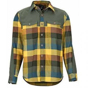 Marmot Needle Peak Mid WT Flannel LS Exteriores De Manga Larga, Camisa De Senderismo, con Protección UV, Transpirable, Hombre, Crocodile, S