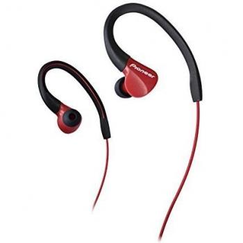 Auriculares Deportivos Pioneer SE-E3-R en Rojo con Drivers de 10mm, Rango de Frecuencia 8-22000Hz, Sensibilidad de 100dB, Conector Jack 3.5mm y Tapones para Oído en Tres Tamaños Diferentes