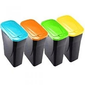 mondex 278Y252 - Cubo Ecobin 25L Con Tapa Naranja