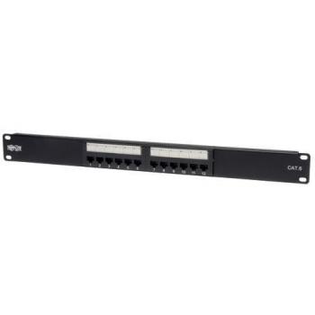Tripp Lite 12-Port Cat6 Patch Panel 568B 110 Punch Down RJ45 1URM TAA GSA