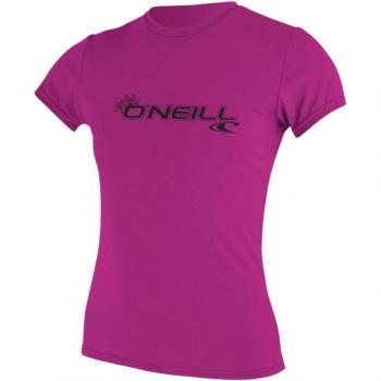 Camiseta O'Neill Wms Basic Skins S/S Sun Shirt Rosa Fucsia Mujer - M