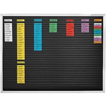 Panel de planificación magnético con 48 guías, 800 x 618 mm, color antracita - Magnetoplan