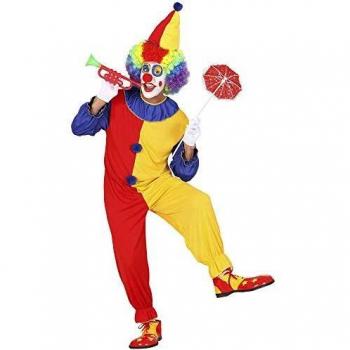 Widmann - Disfraz de payaso compuesto por un mono de una pieza y un sombrero, para carnaval y fiestas temáticas