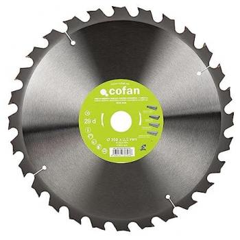 Disco de sierra ingletadora para madera y metal Ø350 x 2,2 mm, 28 dientes, corte en maderas duras y metales con clavos