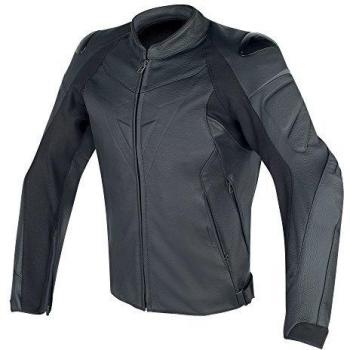 Dainese-FIGHTER Chaqueta de piel, Negro/Negro, Talla 44