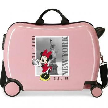 Disney Maleta Infantil Minnie New York 2 Ruedas Multidireccionales 34L Correpasillos ABS Rígida Mickey Y Minnie Travel The World