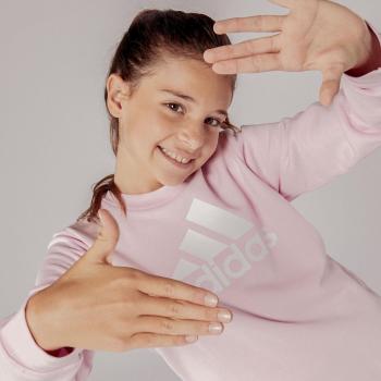 Sudadera Adidas Essentials Big Logo Cotton para Niña en Rosa con Capucha