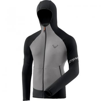 Forro Polar Dynafit Transalper Light Polartec con Capucha, Color Gris Claro y Negro, Talla M