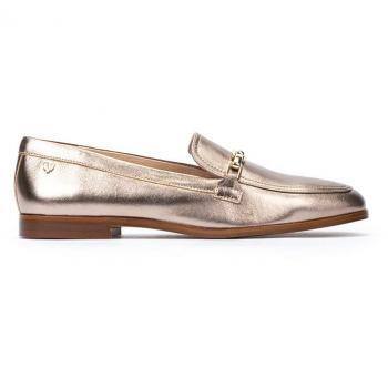 Mocasines de mujer Martinelli 1727-B280S de piel con detalle de cadena metálica y plantilla de gel