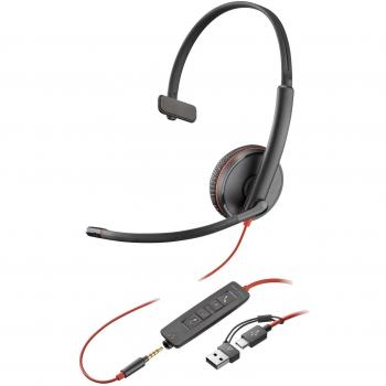 Auriculares de Oficina HP Blackwire 3215 Monaural USB-C con Adaptador 3.5mm
