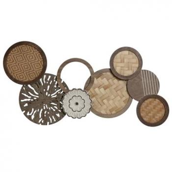 Decoración de Pared Home ESPRIT Natural Círculos 75 x 4,5 x 38 cm