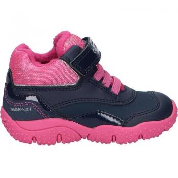 Botas Niña Geox B Baltic Girl B Wpf, impermeables, con suela antideslizante, diseño en color navy-fucsia, cierre de cremallera lateral y material exterior de piel sintética