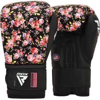 Guantes de Boxeo RDX FL5 Floral 12oz - Negro, Rosa y Lila