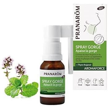 Spray Bio para la Garganta Aromaforce Pranarôm 15 ml - Alivia y Calma con Aceites Esenciales