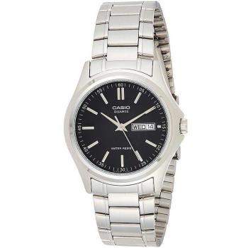Casio Enticer Men's Analog Quartz Watch MTP-1239D-1A with Black Dial and Silver Grey Strap