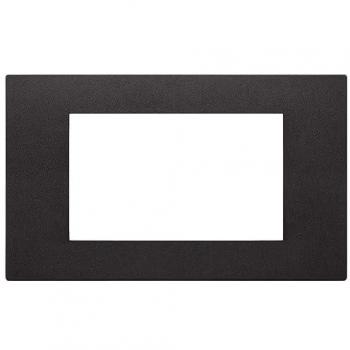 Placa Vimar Total Look 4 Módulos Tecnopolímero Negro 30654.02