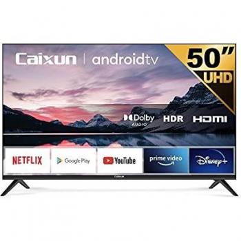 Caixun EC50S1A 4K UHD Television Android 9.0, Smart TV de 50'', HDR 10, DAZN, Bluetooth, Youtube, Netflix, Prime Video, WiFi, Sintonizador Triple, Procesador Quad Core