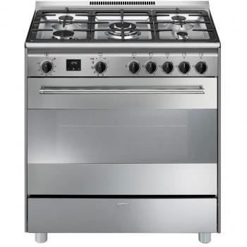 Cocina de Gas Smeg BG91PX2 90cm Inoxidable con 5 Quemadores y Horno Pirolítico