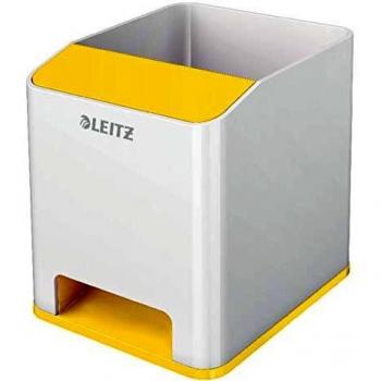 Leitz Cubilete con Función de Altavoz, WOW, Blanco/Amarillo, 53631016