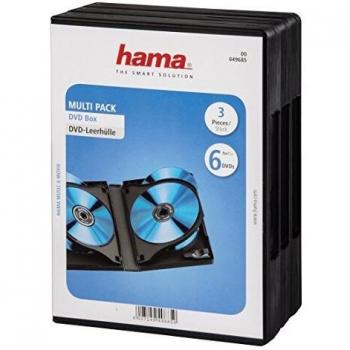 Hama DVD Box 6, Black, Pack - Funda para DVD
