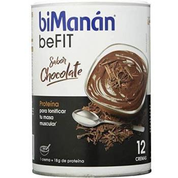 BiManán beFIT - Crema de Proteína Sabor Chocolate, para Tonificar tu Masa Muscular - 540g, 12 Raciones
