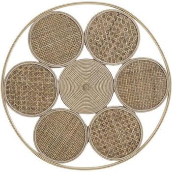 Cuadro de Pared de Ratán Natural 45,5 x 2 x 45,5 cm